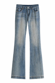 Jean bleu taille haute évasé | Lounelle Paris