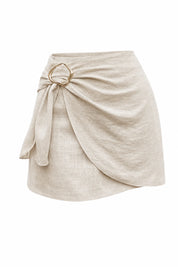 Jupe abricot asymétrique taille haute | Lounelle Paris