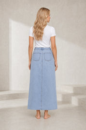 Jupe en jean longue fendue | Lounelle Paris