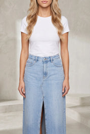 Jupe en jean longue fendue | Lounelle Paris