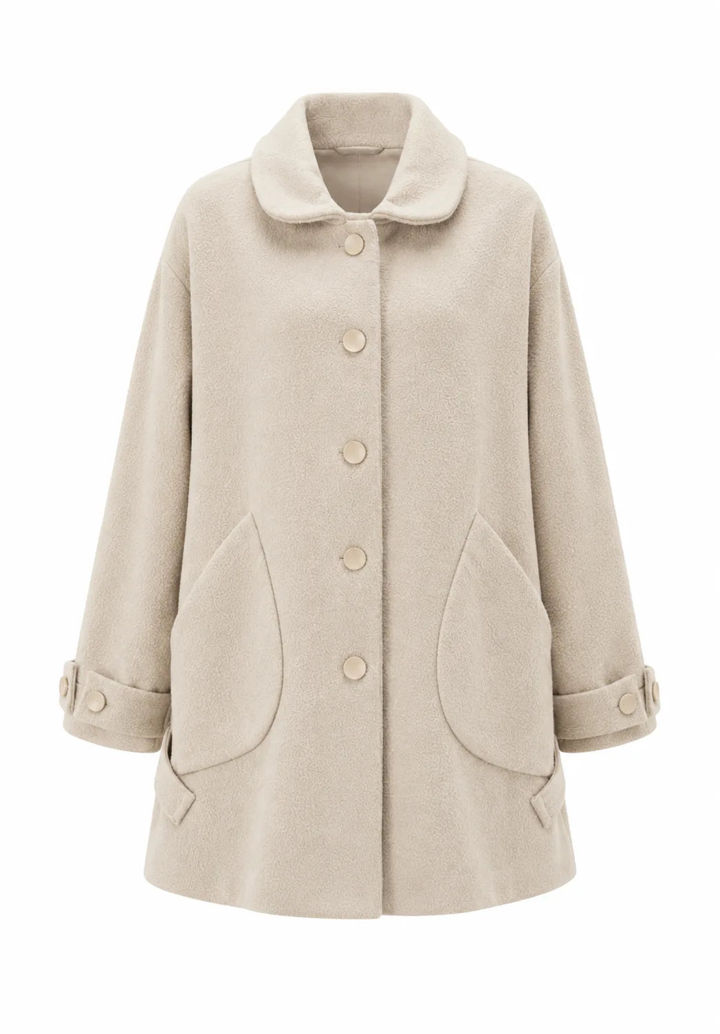 Manteau beige ample col à revers | Lounelle Paris