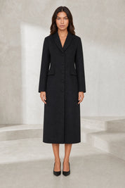 Manteau long cintré à col tailleur | Lounelle Paris