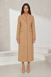 Manteau long cintré à col tailleur | Lounelle Paris