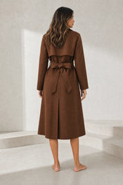 Manteau long marron ceinturé | Lounelle Paris