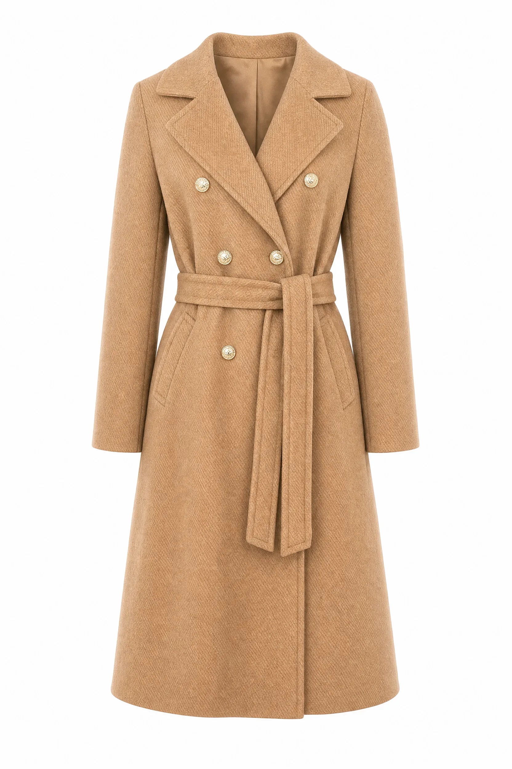 Manteau mi-long ceinturé col tailleur | Lounelle Paris