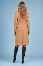 Manteau mi-long ceinturé col tailleur | Vue de dos | Lounelle Paris