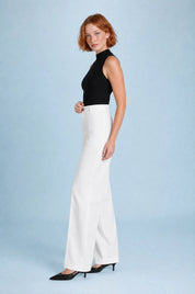 Pantalon de tailleur fluide taille haute | Vue de profil | Lounelle Paris