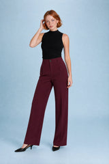 High-Waisted Wide-Leg Tailored Pants