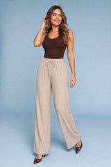 Wide-Leg Drawstring Pants