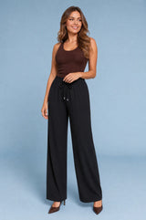 Wide-Leg Drawstring Pants