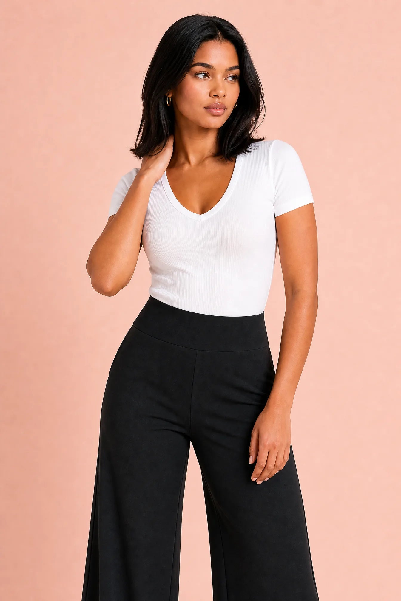 Pantalon fluide taille haute | Vue rapprochée | Lounelle Paris