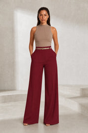 Pantalon fluide taille haute jambe large | Lounelle Paris