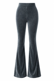 Pantalon gris foncé taille haute évasé | Lounelle Paris