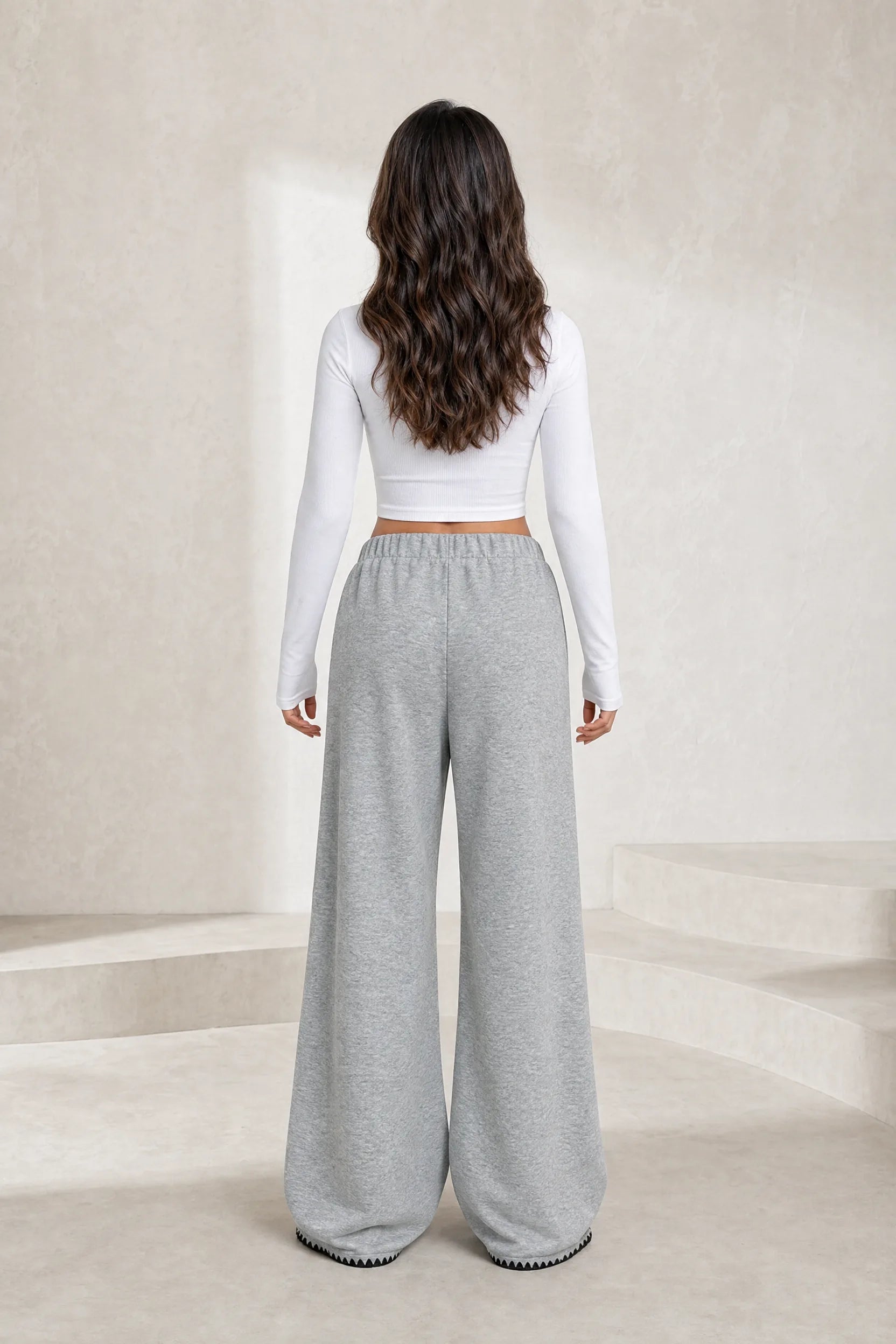Pantalon gris large taille haute | Lounelle Paris