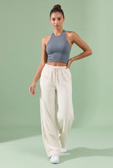 Wide-Leg Drawstring Pants