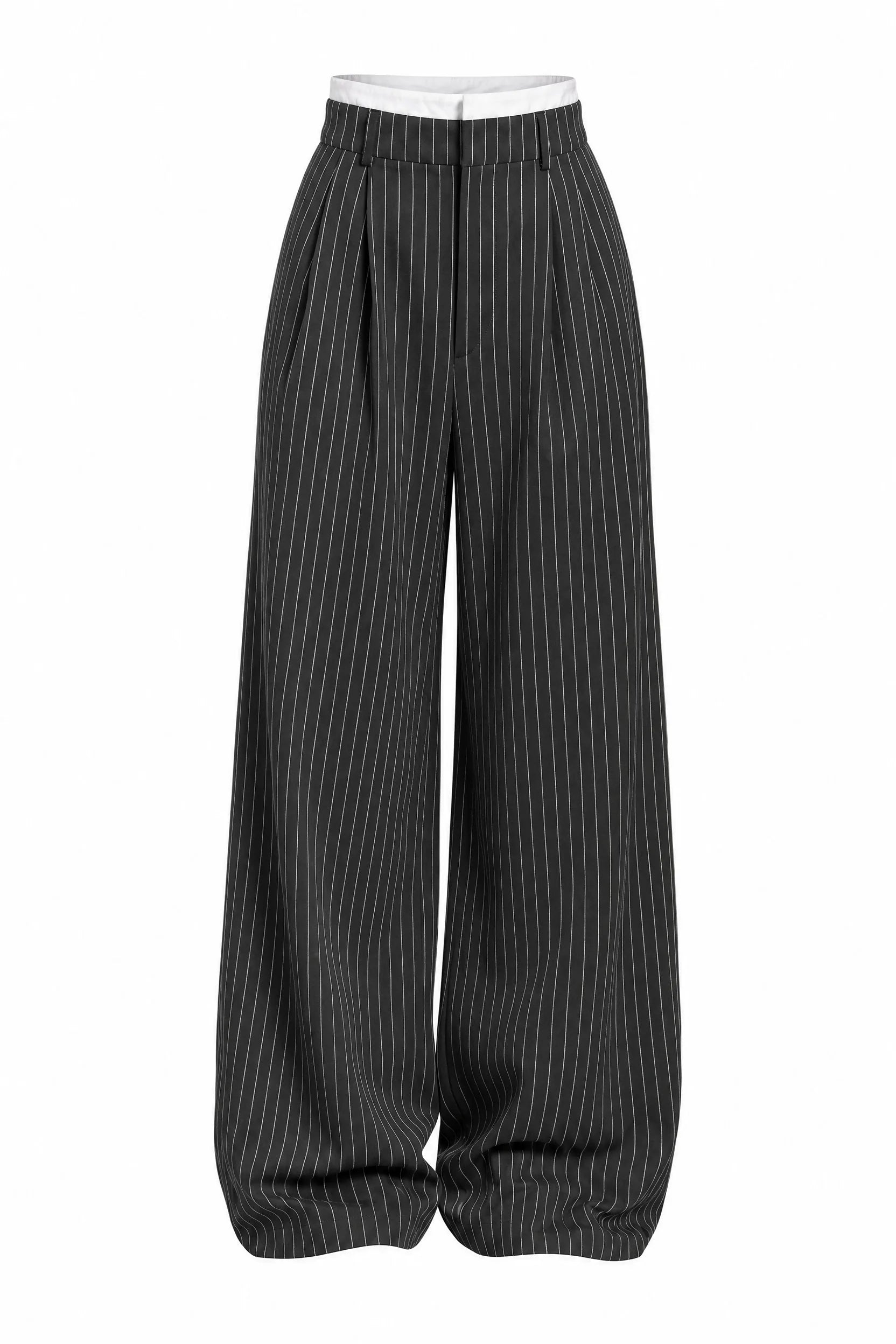Pantalon large rayé taille haute | Lounelle Paris