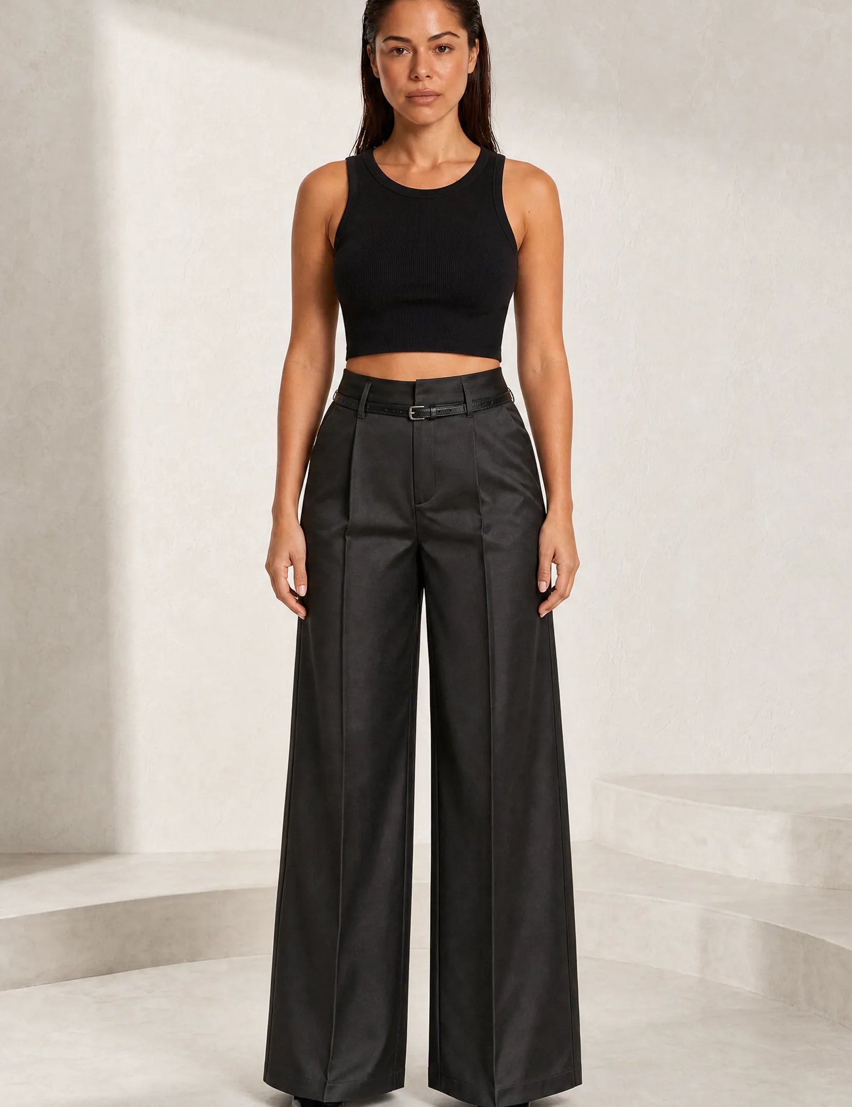 Pantalon large taille haute | Lounelle Paris