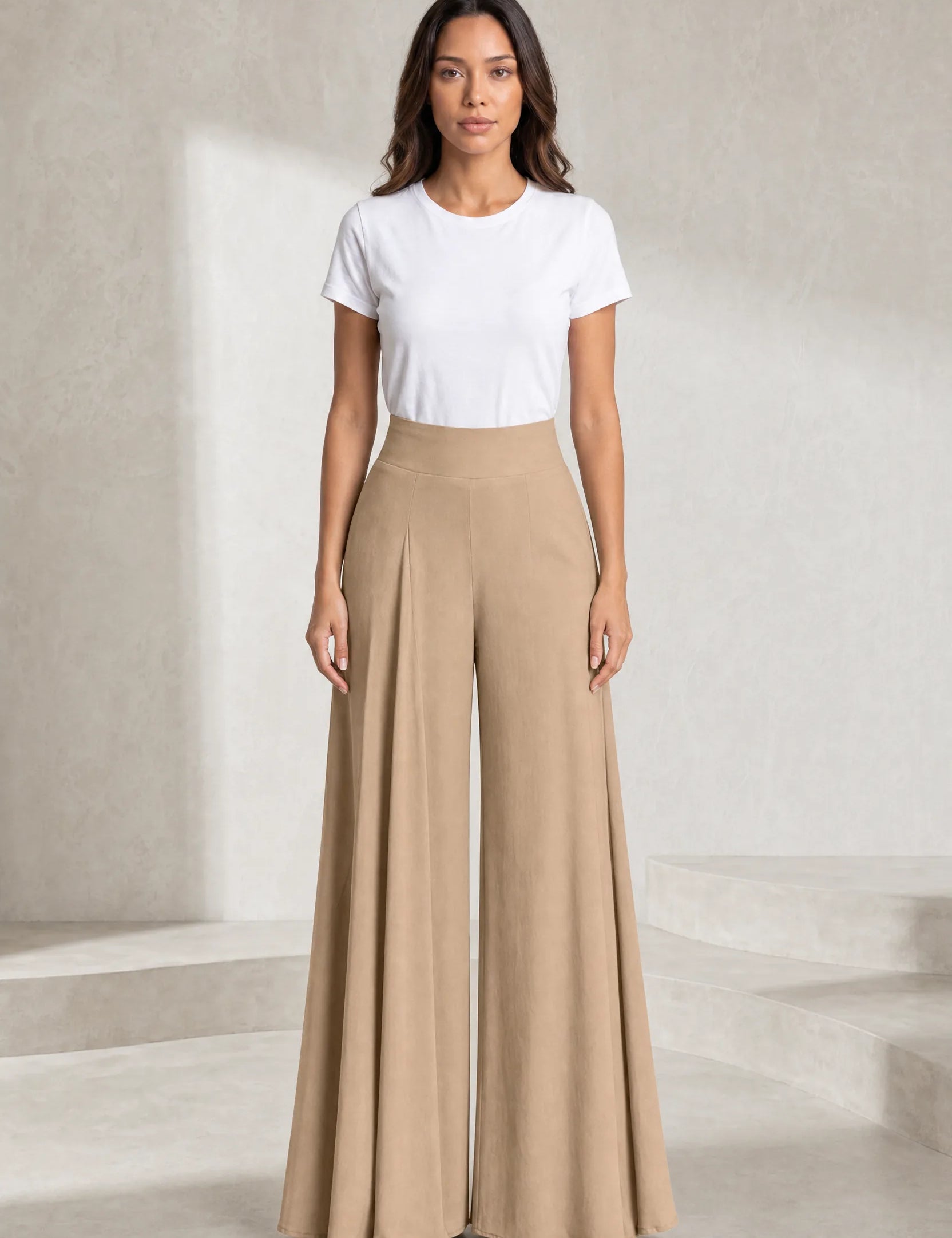 Pantalon large taille haute fluide | Lounelle Paris
