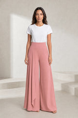 High-waist wide-leg flowy pants
