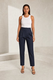 Pantalon tailleur rayé taille haute | Lounelle Paris