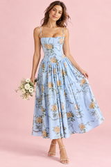 Corset Blue Maxi Dress