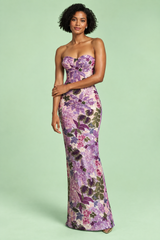 Purple Strapless Bodycon Dress