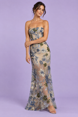 Beige Strapless Bodycon Dress