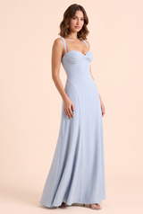 Light Blue Ruched Sweetheart Dress