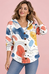 White Floral Hooded Cardigan