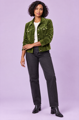 Shirt Jacket in Olive with Utility Pockets