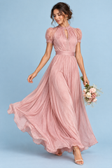 Pink Ruffle Maxi Dress