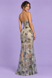 Robe moulante bustier beige | Vue de dos | Lounelle Paris