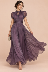 Purple Ruffle Maxi Dress