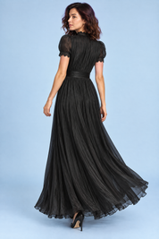 Robe longue noire à volants | Vue de dos | Lounelle Paris