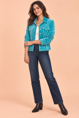 Shirt Jacket in Blue with Utility Pockets