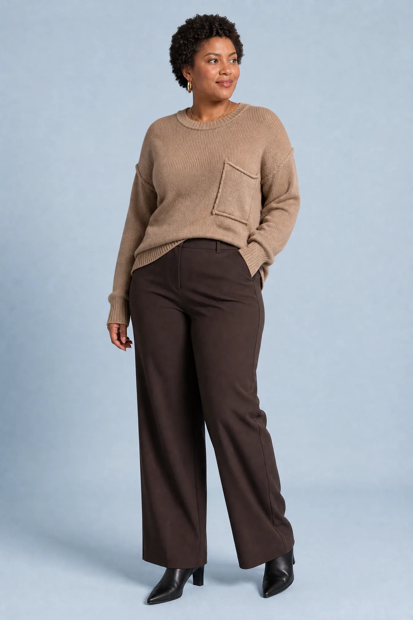 Pull ample à poche poitrine | Porté sur une autre silhouette | Lounelle Paris
