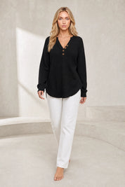 Pull col V maille gaufrée | Lounelle Paris