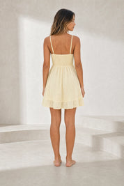 Robe abricot smockée dos nu | Lounelle Paris