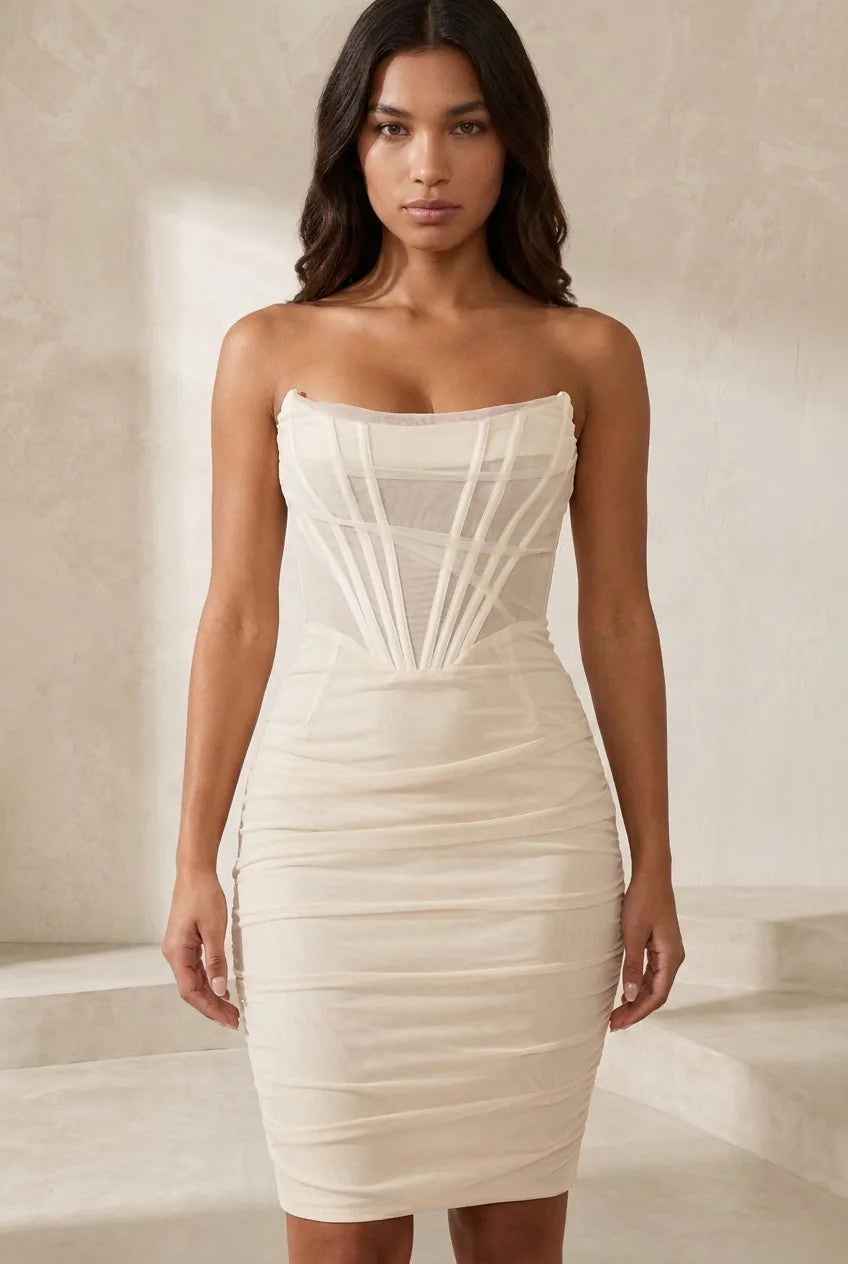 Robe bandeau effet corset | Lounelle Paris