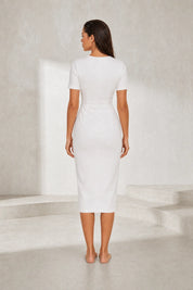 Robe col V à nœud | Lounelle Paris