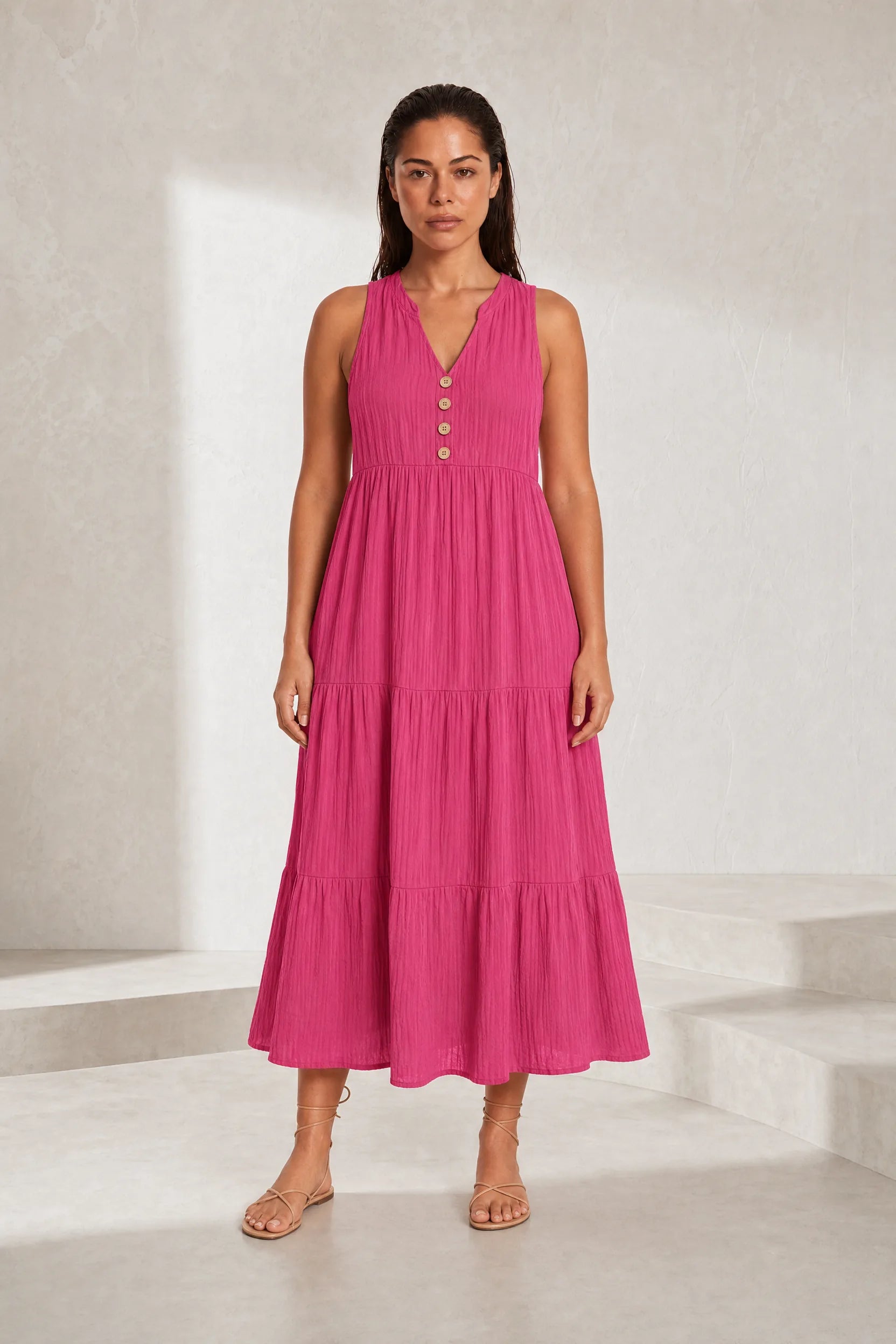 Robe col V à volants | Lounelle Paris