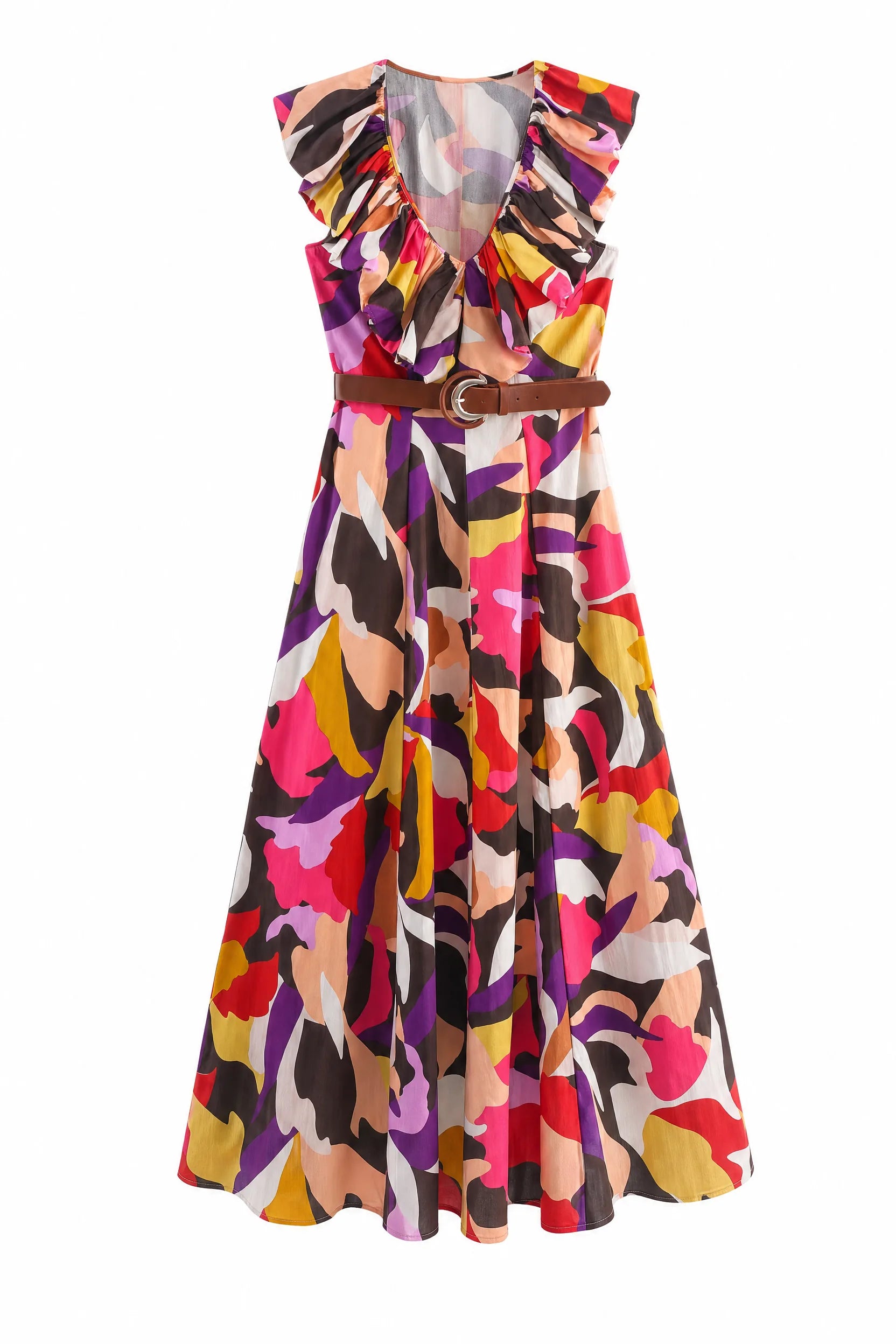 Robe fluide imprimée col V | Lounelle Paris