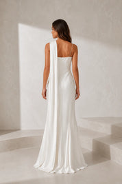 Robe longue blanche asymétrique | Lounelle Paris