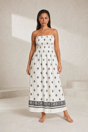 Robe longue blanche bandeau dos nu | Lounelle Paris