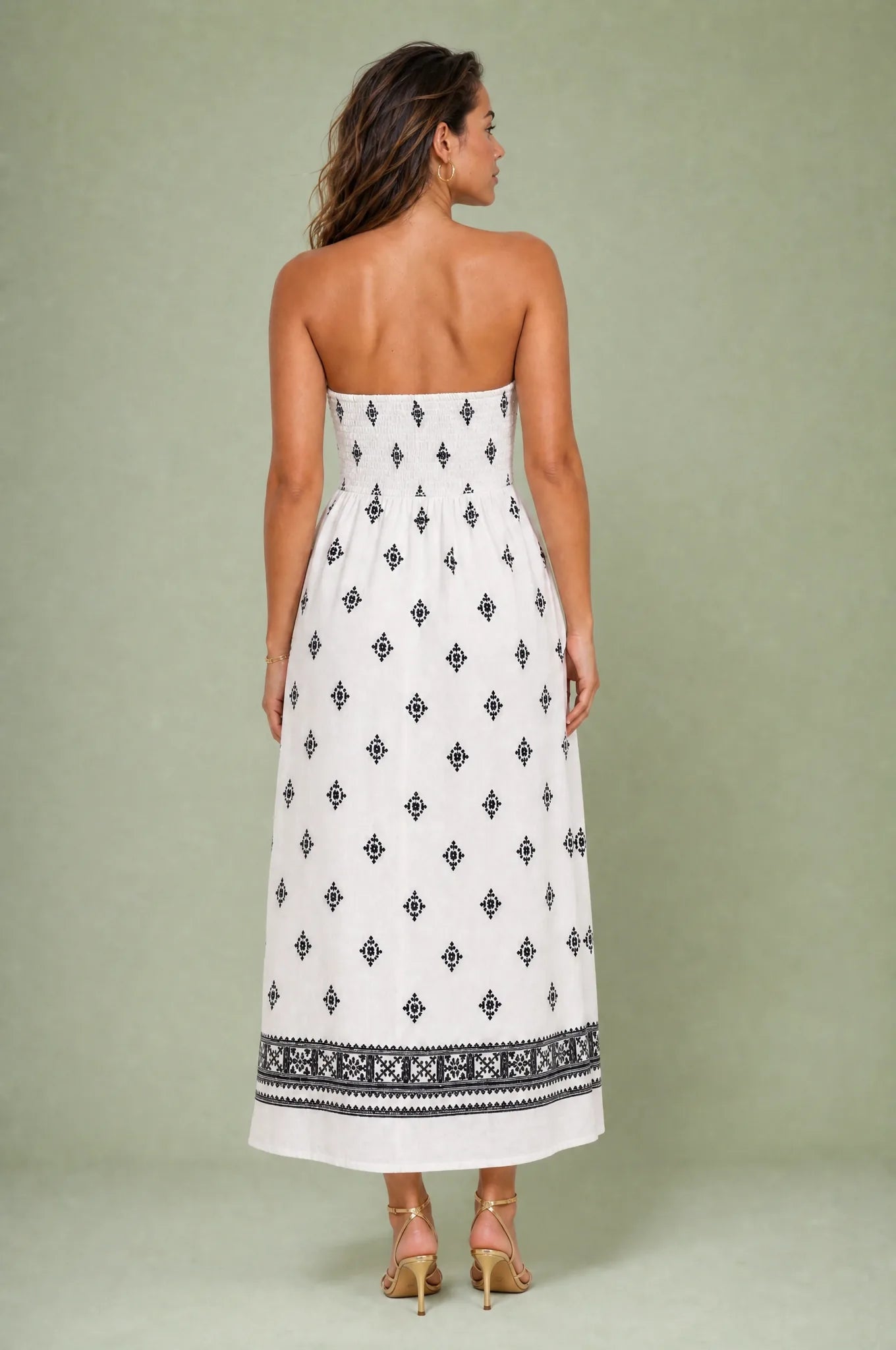 Robe longue blanche bandeau dos nu | Vue de dos | Lounelle Paris