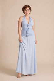 Robe longue bleu clair dos nu | Porté sur une autre silhouette | Lounelle Paris