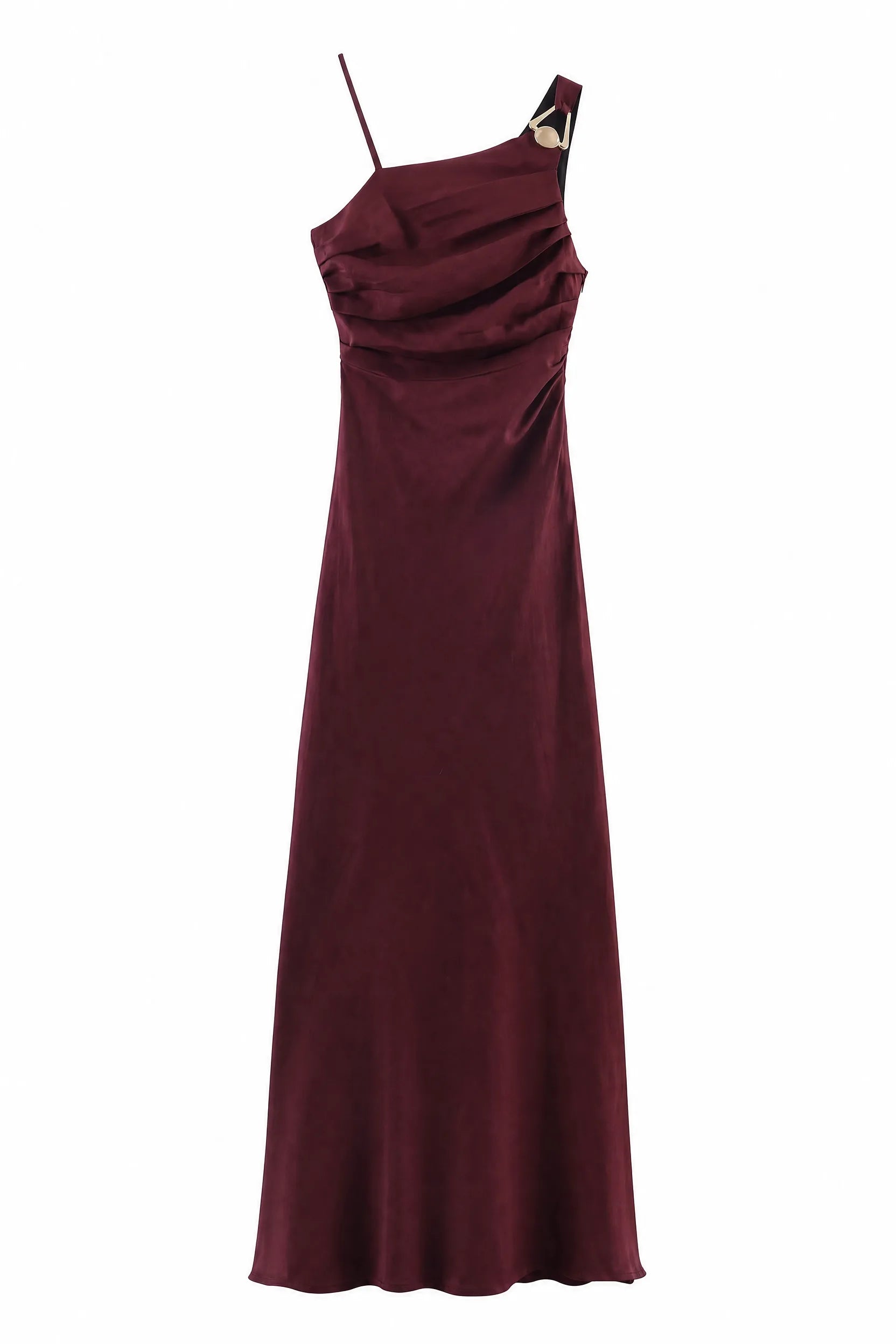 Robe longue bordeaux asymétrique | Lounelle Paris