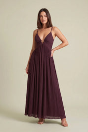 Robe longue bordeaux dos nu | Porté sur une autre silhouette | Lounelle Paris