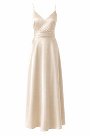 Robe longue champagne fines bretelles | Lounelle Paris