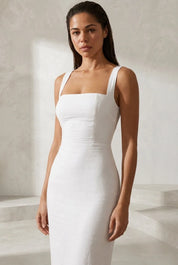 Robe longue col carré ajustée | Lounelle Paris